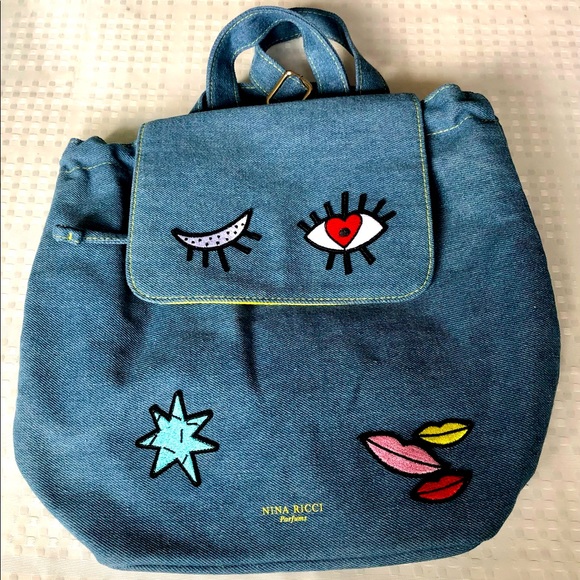 Nina Ricci Handbags - Nina Ricci blue denim backpack